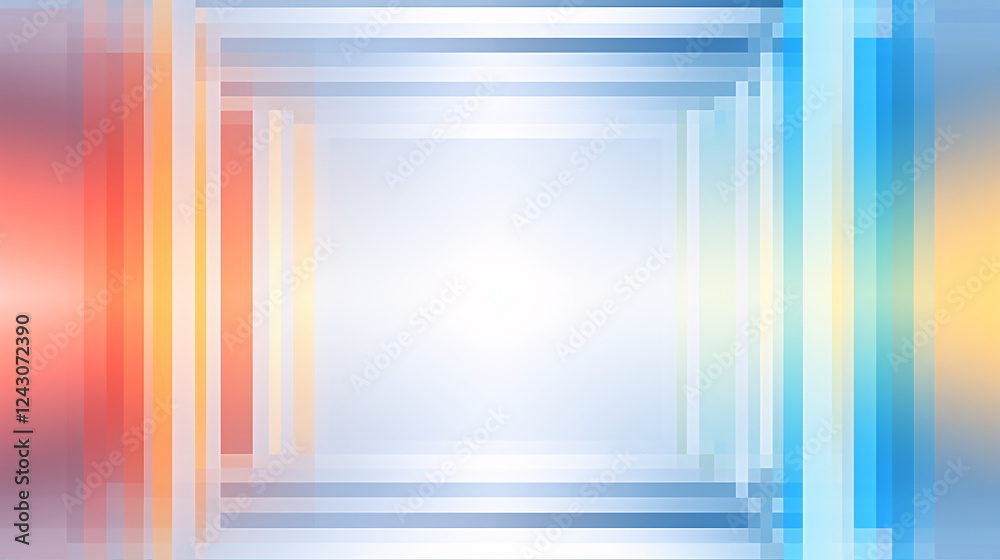 Leinwandbilder An abstract geometric vignette for lettering with a white horizon and futuristic gradient background design.

