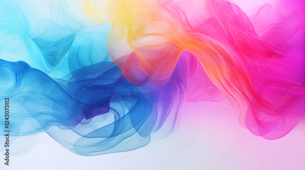 Poster An abstract gradient design in rainbow colors, symbolizing a pop music playlist on a white background.

