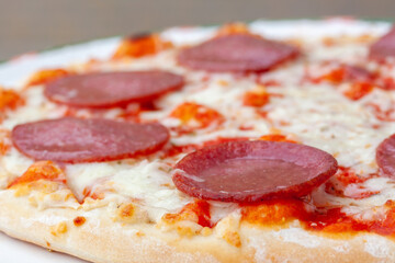 Tasty hot peperoni pizza