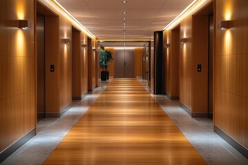 Elegant hotel corridor luxury venue interior modern design