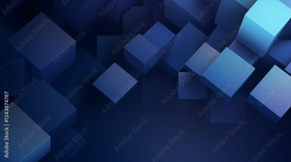 Aufkleber An abstract minimalist gradient with shadows on a blue background, perfect for technology-themed displays.

