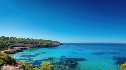Fototapeta premium Serene Coastal Landscape with Turquoise Waters
