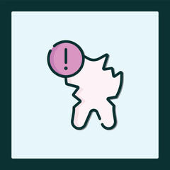 Broken Tooth Icon: Urgent Dental Alert Graphic