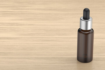 Dropper bottle on wooden desk