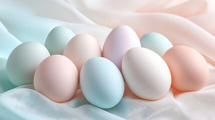 Easter day celebration with pastel tone easter eggs cozy indoor setting colorful decor