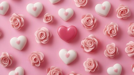 Valentines day concept with heart shapes gift