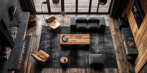 Modern Rustic Living Room Interior Design View