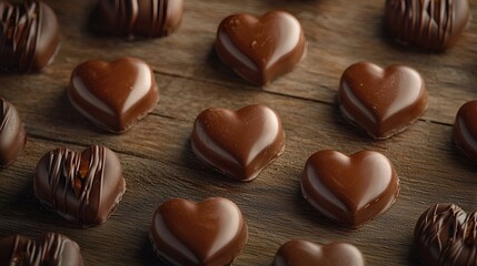 Fototapeta premium Valentines Day heart shaped chocolates