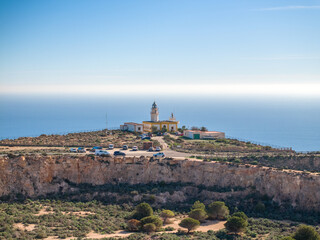 Faro Mesa Roldán, próximo a la ciudad de Carboneras, en la provincia de Almería, en Andalucía,...