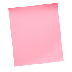 Pink sticky note isolated on transparent background