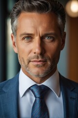 arafed man in a suit and tie looking at the camera
