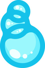 Soap foam bubbles. Cartoon bath suds clouds. Illustration of blue flat element. Liquid shape of shower gel, shampoo and splashes of detergent