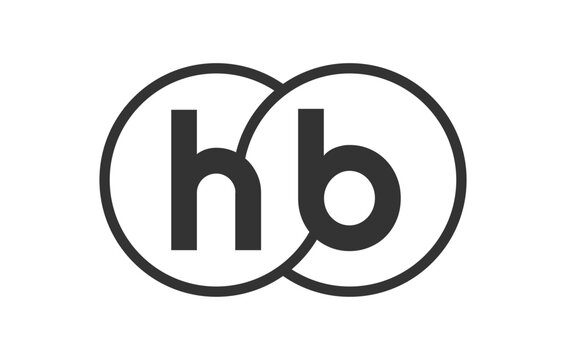 recommend clip art: HB business company emblem with outline rounds and letters h b. Logo template of two merged circles for brand identity, logotype. Vector Infinity symbol