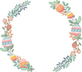 Easter background decoration wreath frame design PNG file no background