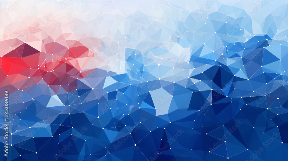 Poster A pattern of intersecting blue and white lines creates a modern, tech-inspired background for displays.

