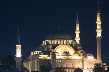 Fototapeta premium Ramadan or islamic background photo with copy space for text. Suleymaniye Mosque