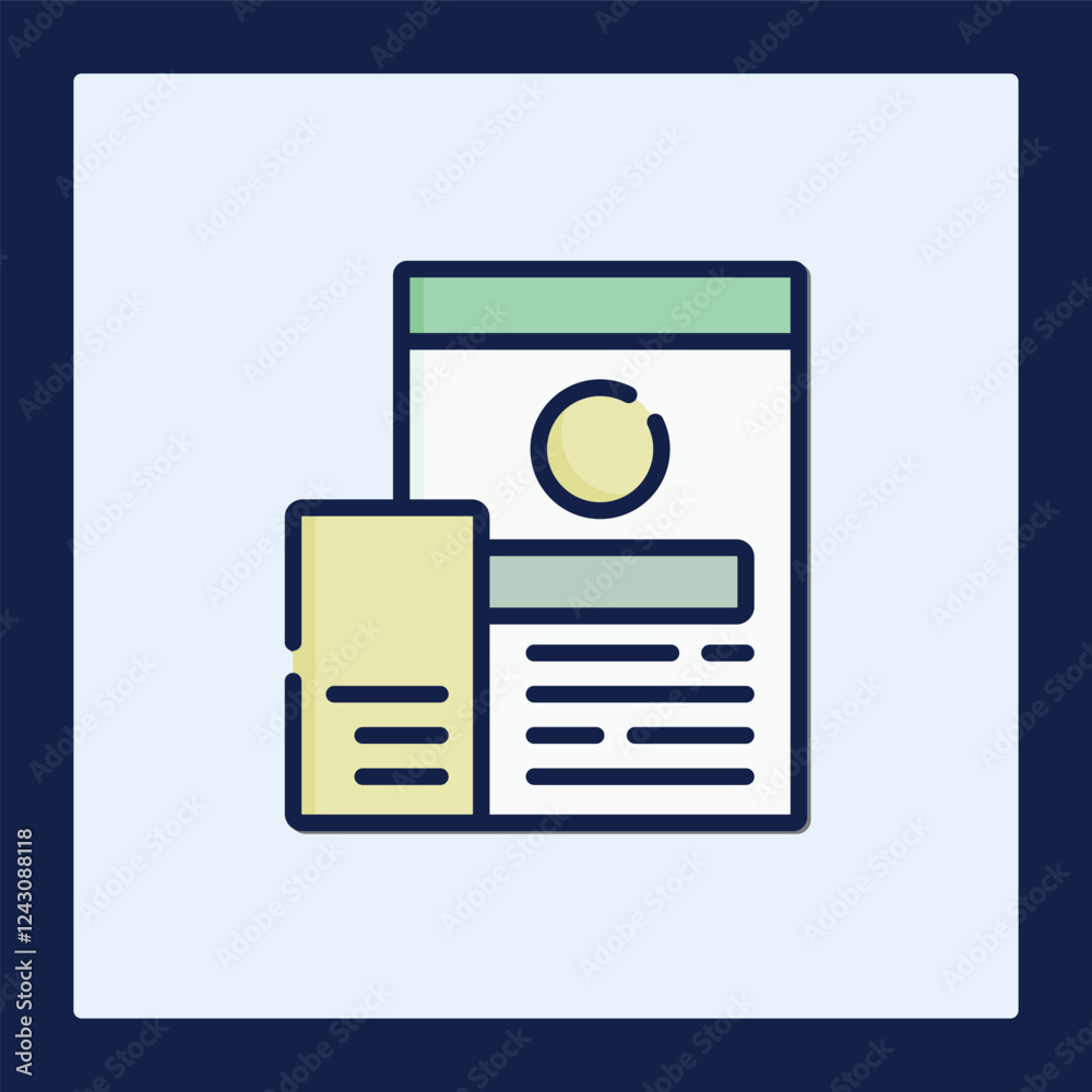 Poster modern web design icon pack: responsive layout and ui elements