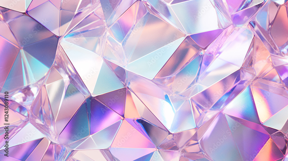 Poster holographic pearl background with sparkly faceted texture, perfect for futuristic technology display