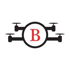 Drone Logo combine with letter B vector template