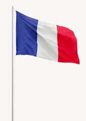 Obraz premium Flag of France on pole