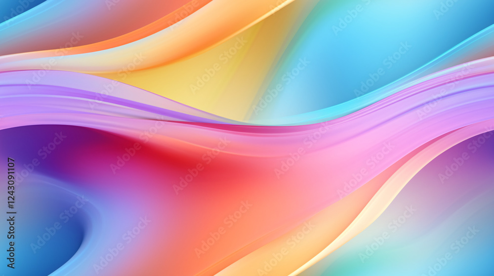 Aufkleber iridescent rainbow smooth gradient background, ideal for vibrant technology banners and presentation