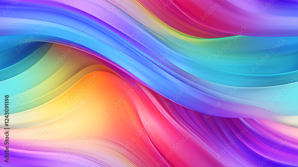 Aufkleber iridescent rainbow smooth gradient background, ideal for vibrant technology banners and presentation