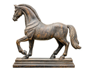 Majestic equestrian statue of horse in dynamic pose, showcasing intricate details and craftsmanship. Perfect for art lovers and collectors