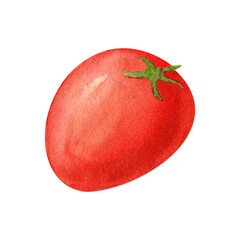 A watercolor cherry tomato with a simple, elegant look. Ideal for minimalist food illustrations, healthy lifestyle campaigns, nutrition blogs, and fresh ingredient visuals.
