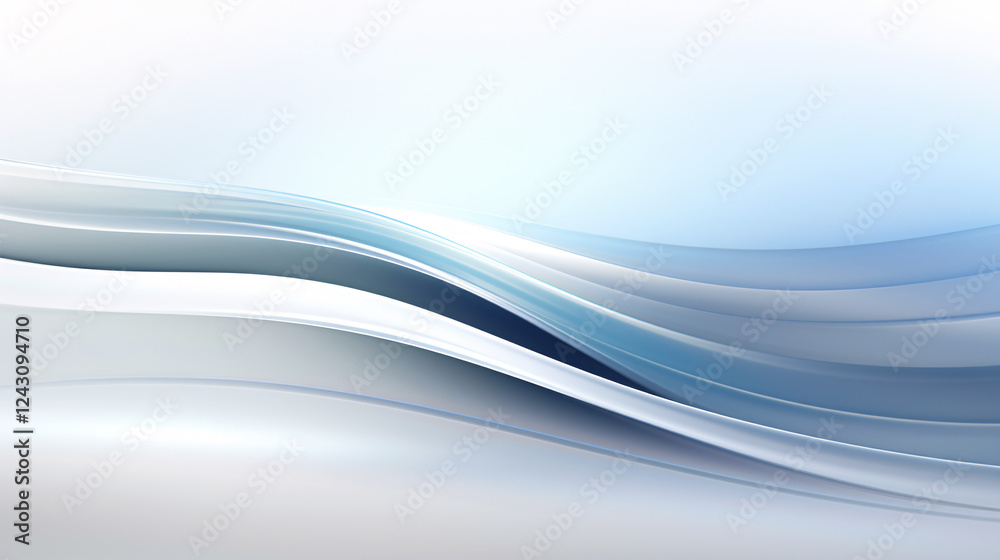 Aufkleber a sleek, minimalist colored technology key visual with white and blue wavy futuristic background for