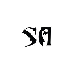 SA monogram logo design letter text name symbol monochrome logotype alphabet character simple logo