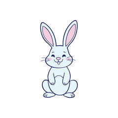 Fototapeta premium Happy Rabbit Drawing for Kids' Books and Educational Materials