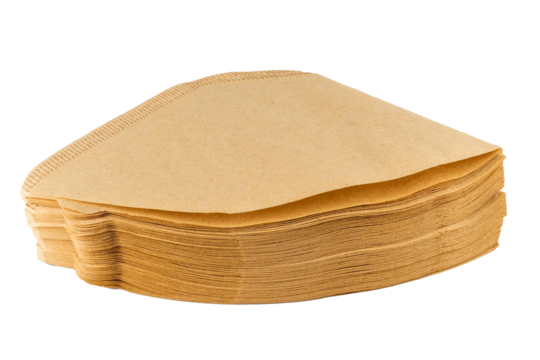 Paper filters for coffee. Isolated object.