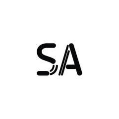 SA monogram logo design letter text name symbol monochrome logotype alphabet character simple logo