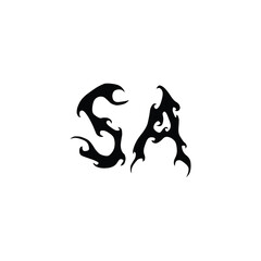 SA monogram logo design letter text name symbol monochrome logotype alphabet character simple logo