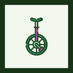 Unicycle Icon: A Single-Wheeled Vector Graphic