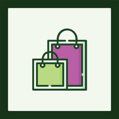 Stylish Shopping Bag Icons: Retail & Ecommerce Graphics