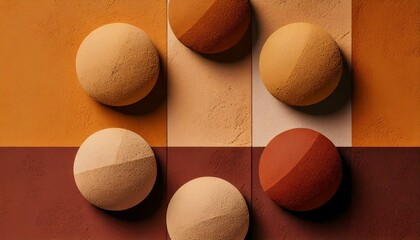 Obraz premium geometric concrete abstract close up texture background design mood board color palette mocha mousse pantone 