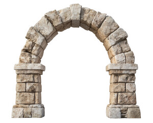 Classic stone arch showcasing timeless elegance, isolated on transparency background, perfect for architectural design or historical themes