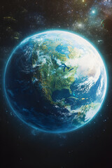 Obraz premium A Vibrant Exoplanet: Imagining New Horizons in the Universe and the Beauty of Other Life-Sustaining Worlds