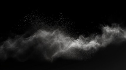 Abstract Representation of Dust Particles in Grainy Texture on Black Background for Creative Visual Projects and Designs