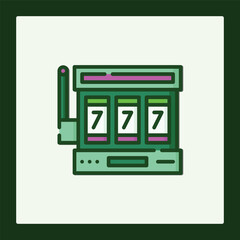 Modern Slot Machine Icon Design, Casino Game Symbol