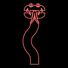 Neon snake silhouette red color vector illustration image flat style