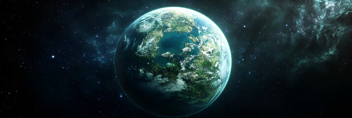 Obraz premium A Vibrant Exoplanet: Imagining New Horizons in the Universe and the Beauty of Other Life-Sustaining Worlds