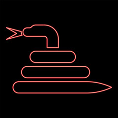 Neon twisted snake red color vector illustration image flat style