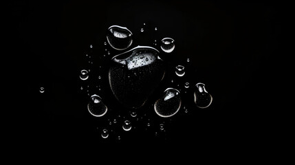 Sweat drops on a black background, perfect for an intense and dynamic display presentation backdrop.


