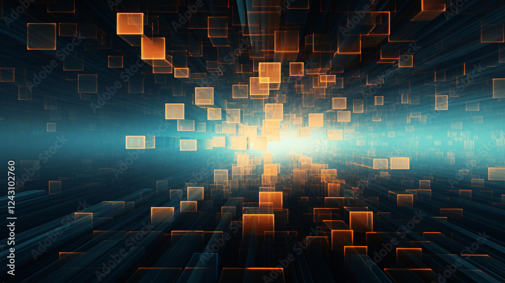 Poster an abstract technology data design, ideal for wallpaper, display, and presentation backdrops in tech
