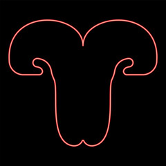 Neon cat's nose cat pet veterinary concept red color vector illustration image flat style