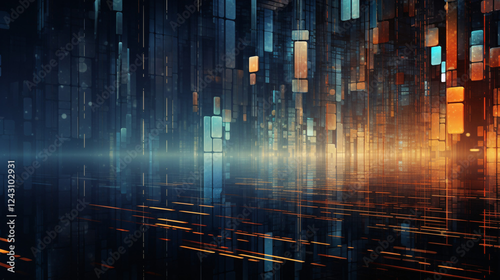 Poster an abstract technology data design, ideal for wallpaper, display, and presentation backdrops in tech