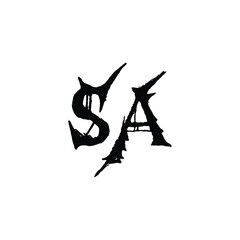 SA monogram logo design letter text name symbol monochrome logotype alphabet character simple logo