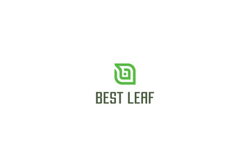 Letter b creative leaf logo